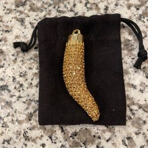 Italian CZ Gold Horn